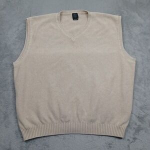 Vintage Nike Vest Mens XXL Knit Beige Pullover Golf Linen Blend